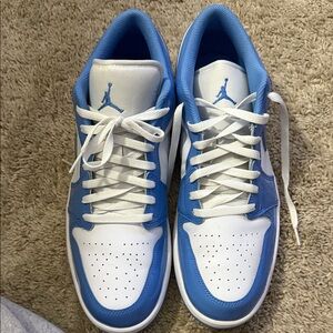 Jordan Men's Sky Blue and White Sneakers